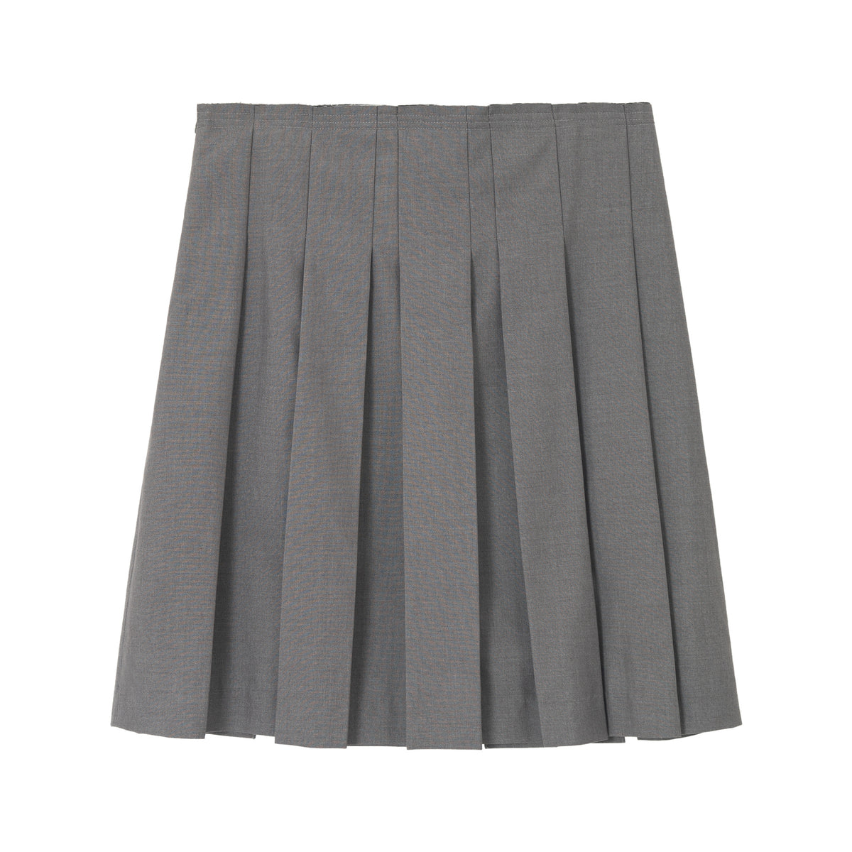 Raw Edge Contrast Classic Pleated Midi Skirt