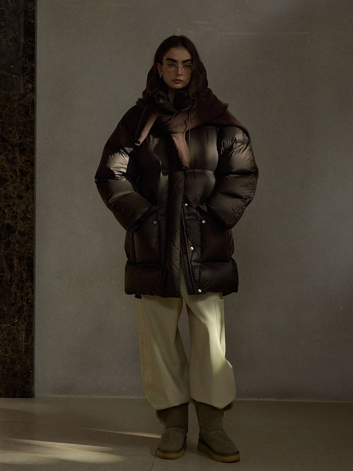 Ultra-Soft Cloud Hooded Seamless Long Puffer Jacket with Pockets