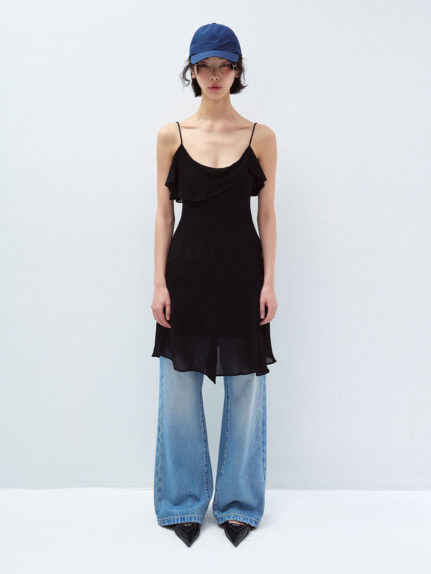 Double Crepe Slip Dress