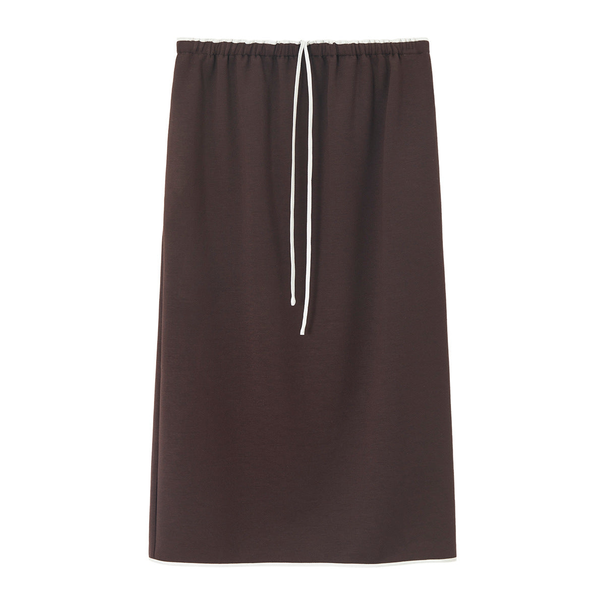 Drawstring Waist Straight Midi Skirt