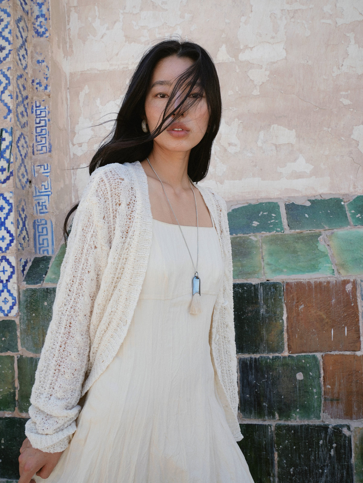 Hollow Relaxed Woven Cardigan
