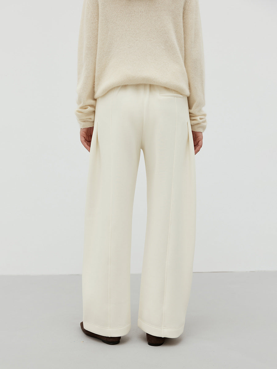 Comfortable Structured Ponte Wide-Leg Pants