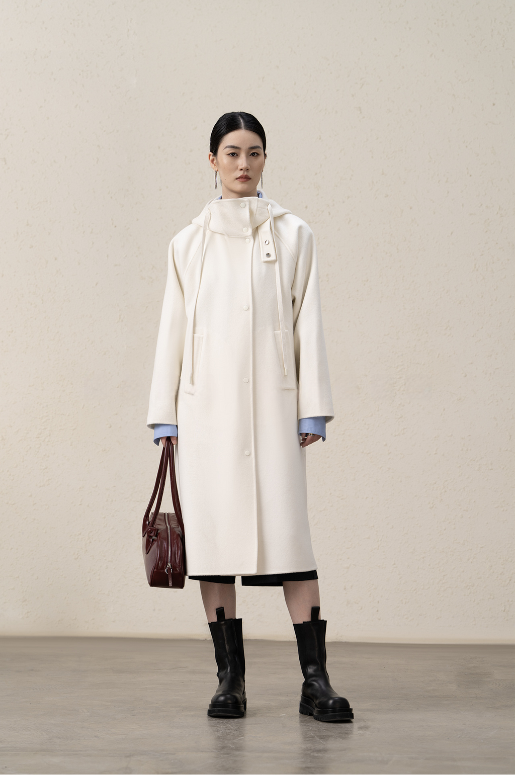 Merino Wool Cashmere Long Coat