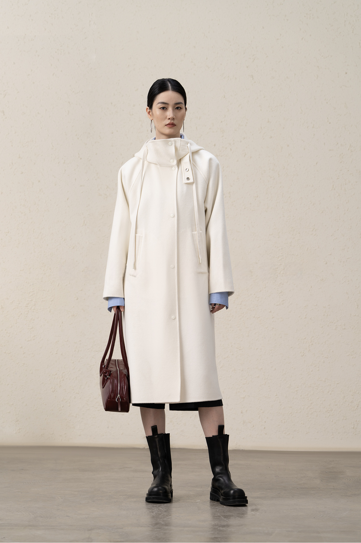 Merino Wool Cashmere Long Coat