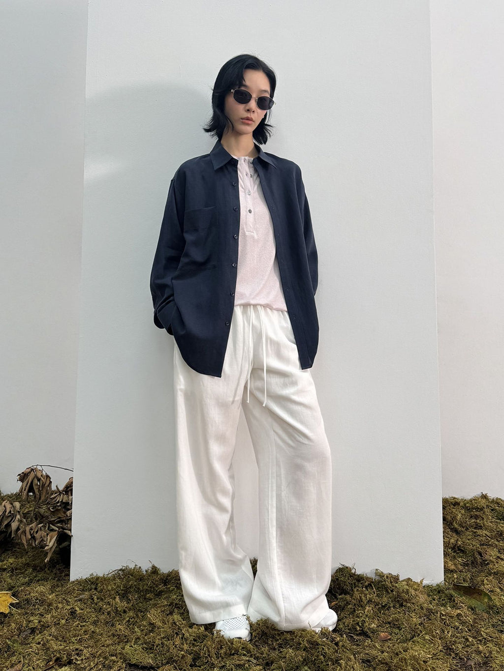 Linen Blend Comfortable Pleated Casual Pants
