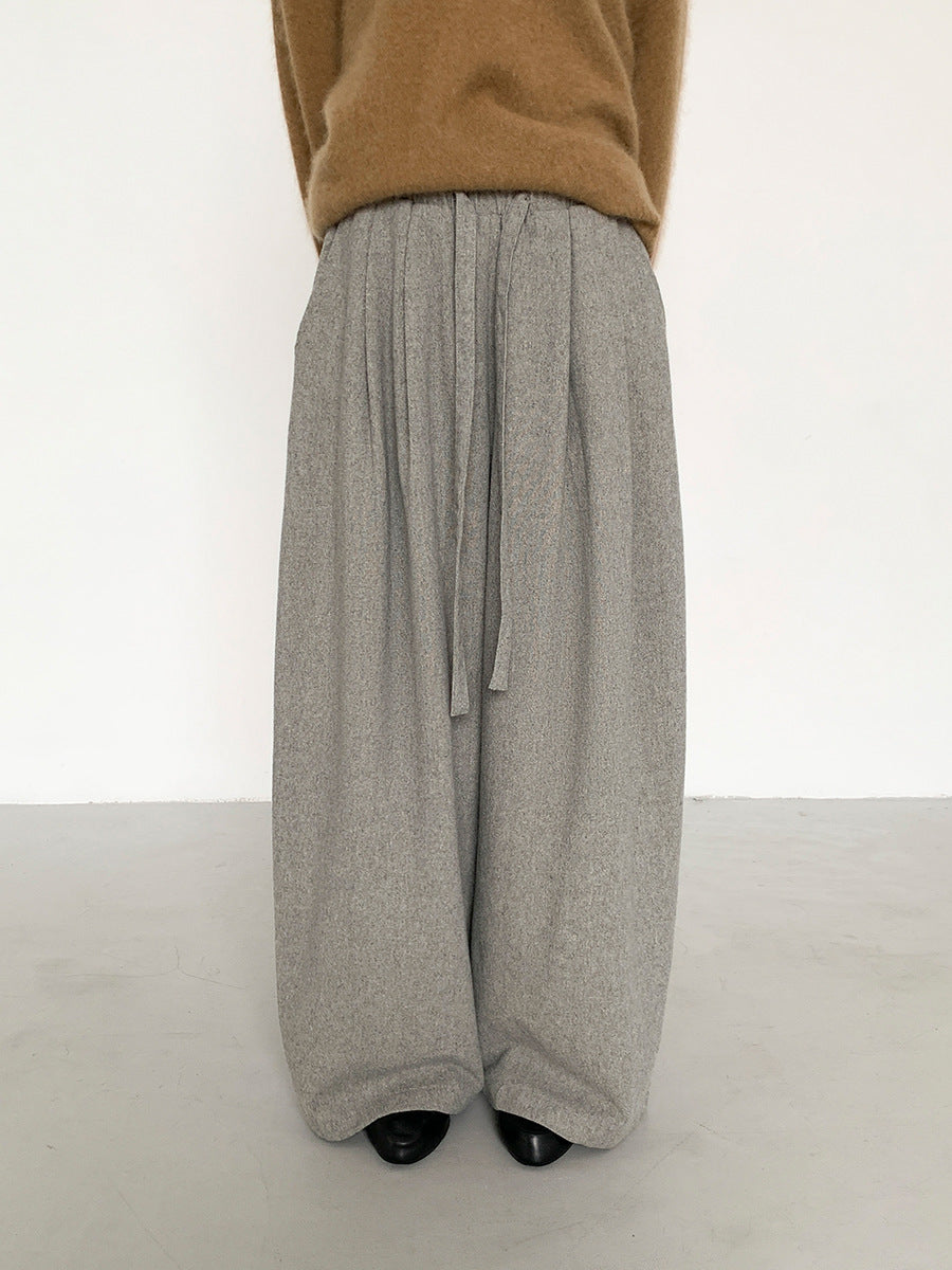 Warm Relaxed Wool Drawstring Pants