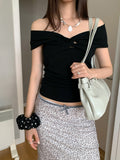 Twist Front Off-Shoulder Top