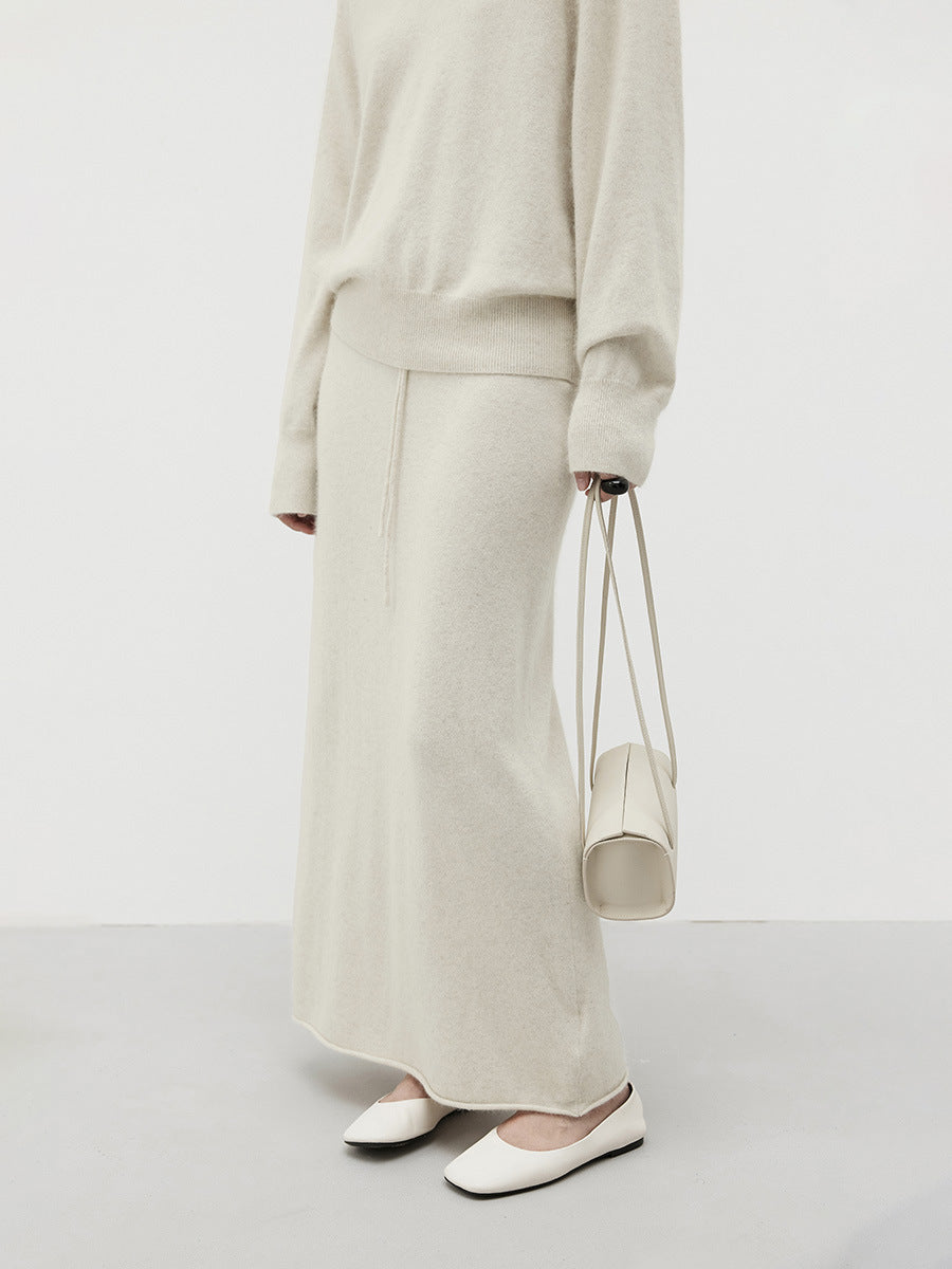 Soft Knit Drawstring Maxi Skirt