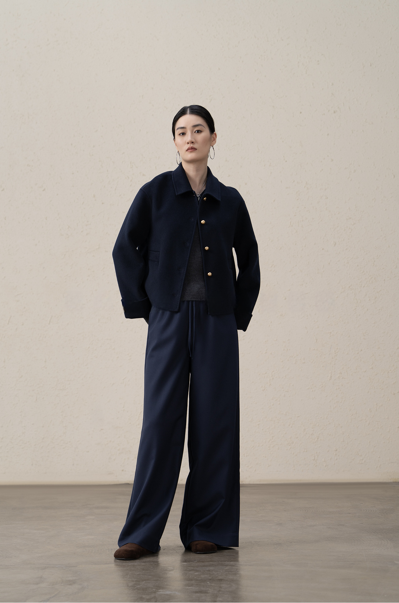 Double-sided Cashmere & Wool Short Coat