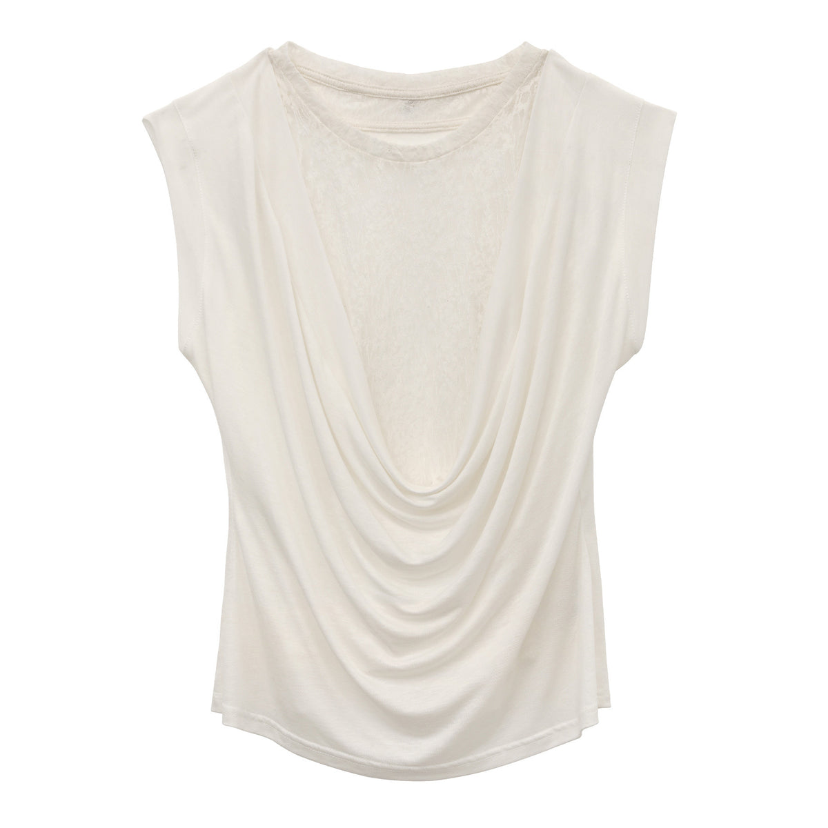 Linen Collar Colorblock Patchwork Fake Two-Piece Sleeveless Vest Top