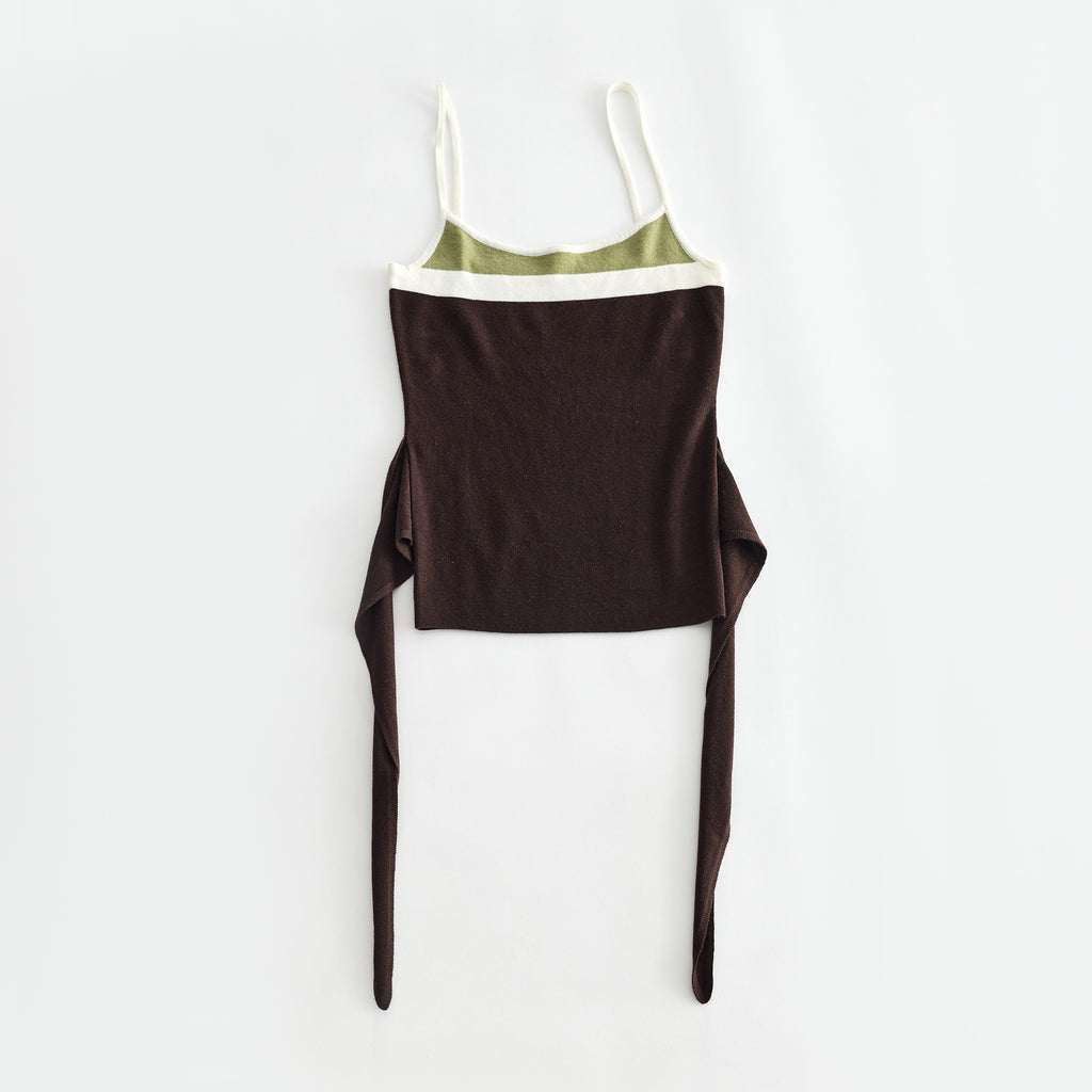 Comfortable Color-Block Slim Sleeveless Casual Wool Knit Camisole Top