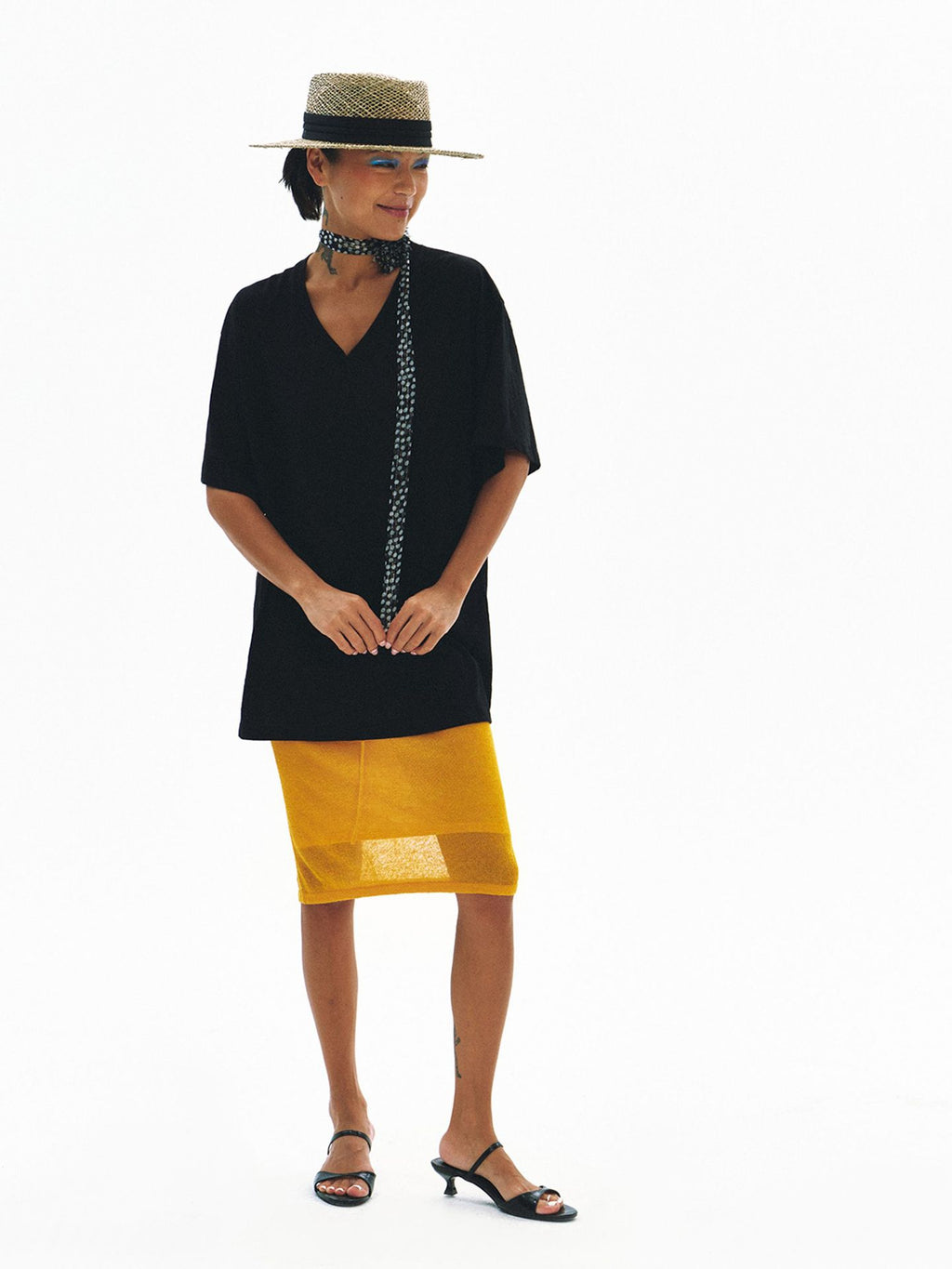 Breathable Sheer Linen Knit Skirt