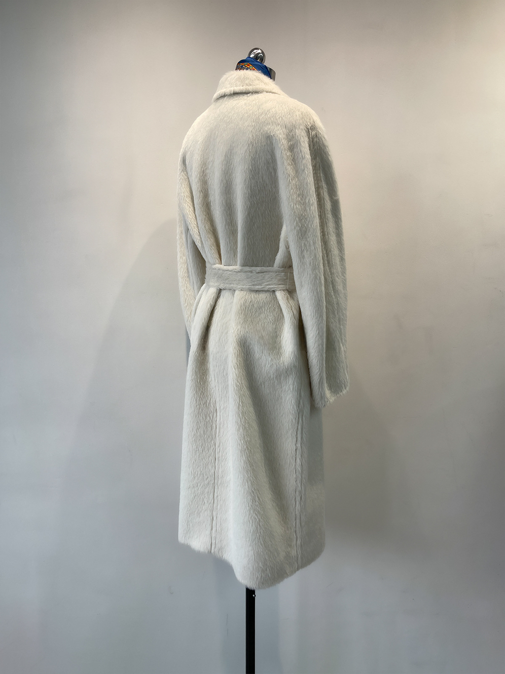 Merino Wool Fluffy Belted Long Coat
