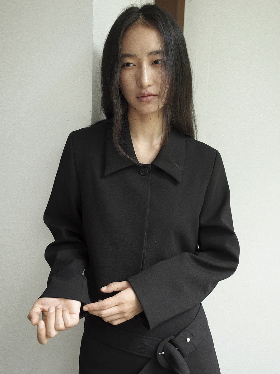 Anti-Wrinkle Solid Color Simple Slim Short Blazer