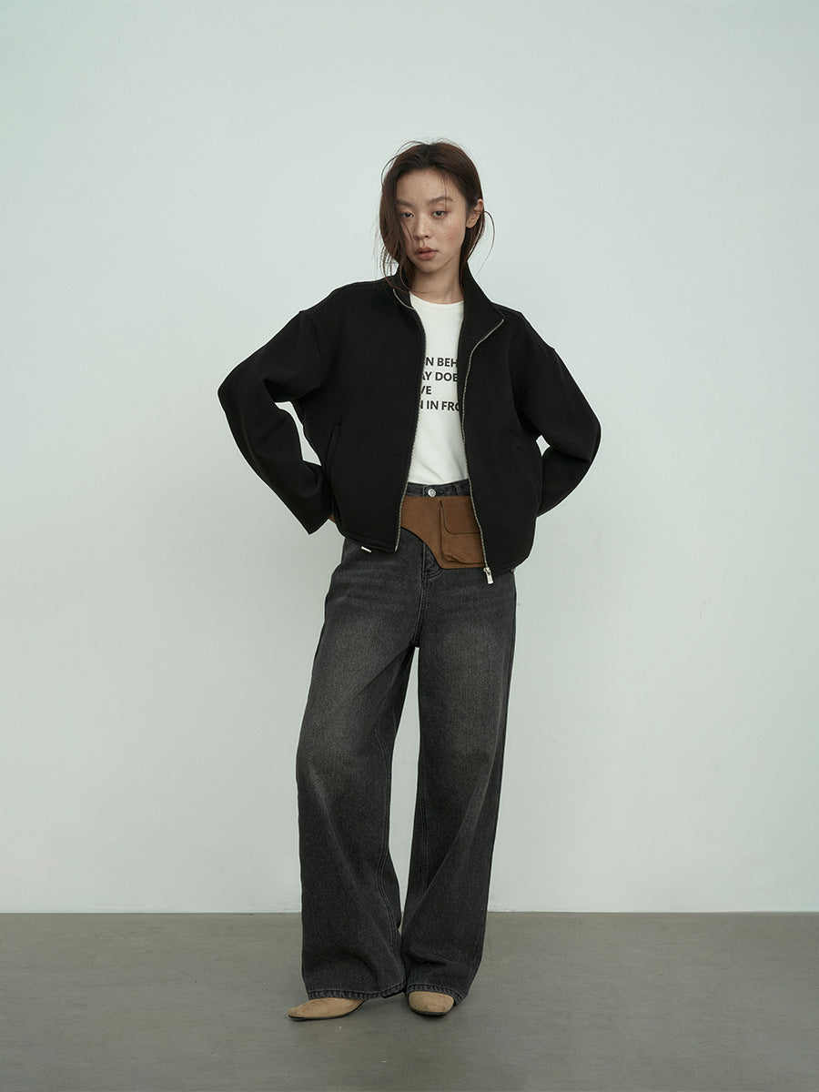 Everyday Cropped Drawstring-Hem Structured Jacket