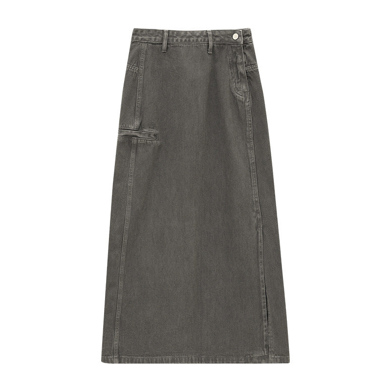 High Waist Utility Column Maxi Skirt