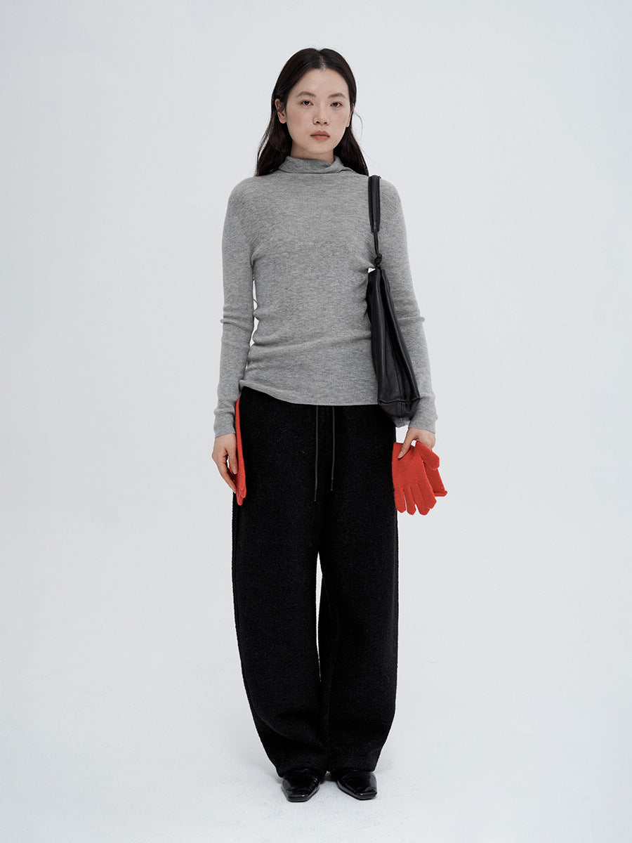 Drawstrings Soft Wool Sweatpants