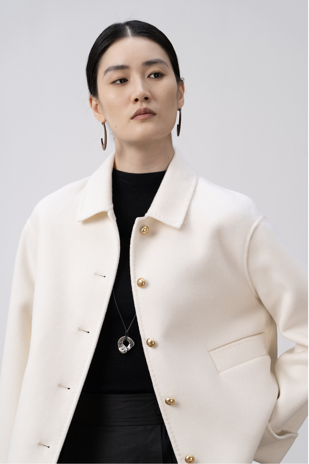 Double-sided Cashmere & Wool Short Coat