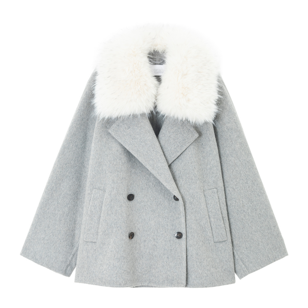 Merino Wool Large Collar Coat