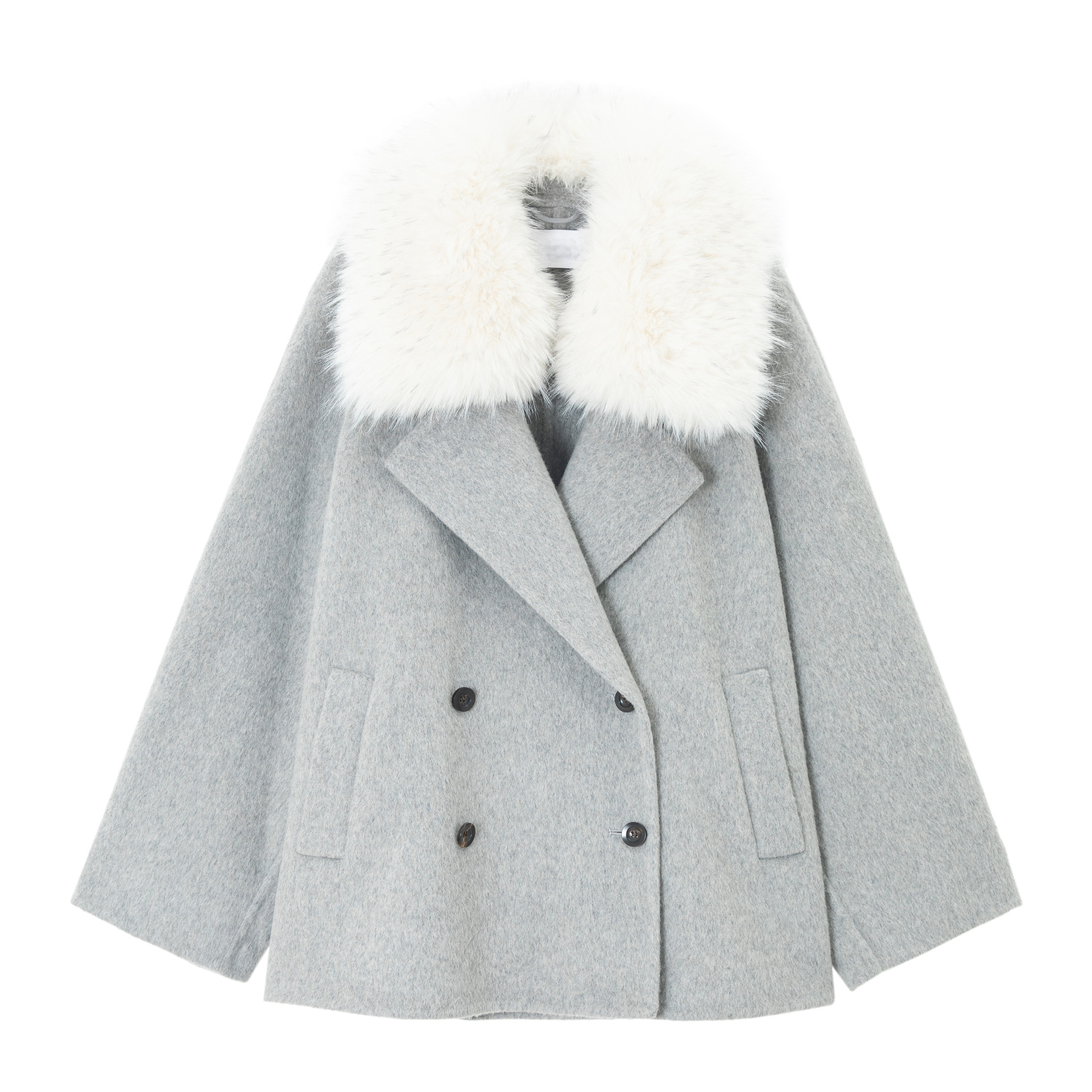 Merino Wool Large Collar Coat