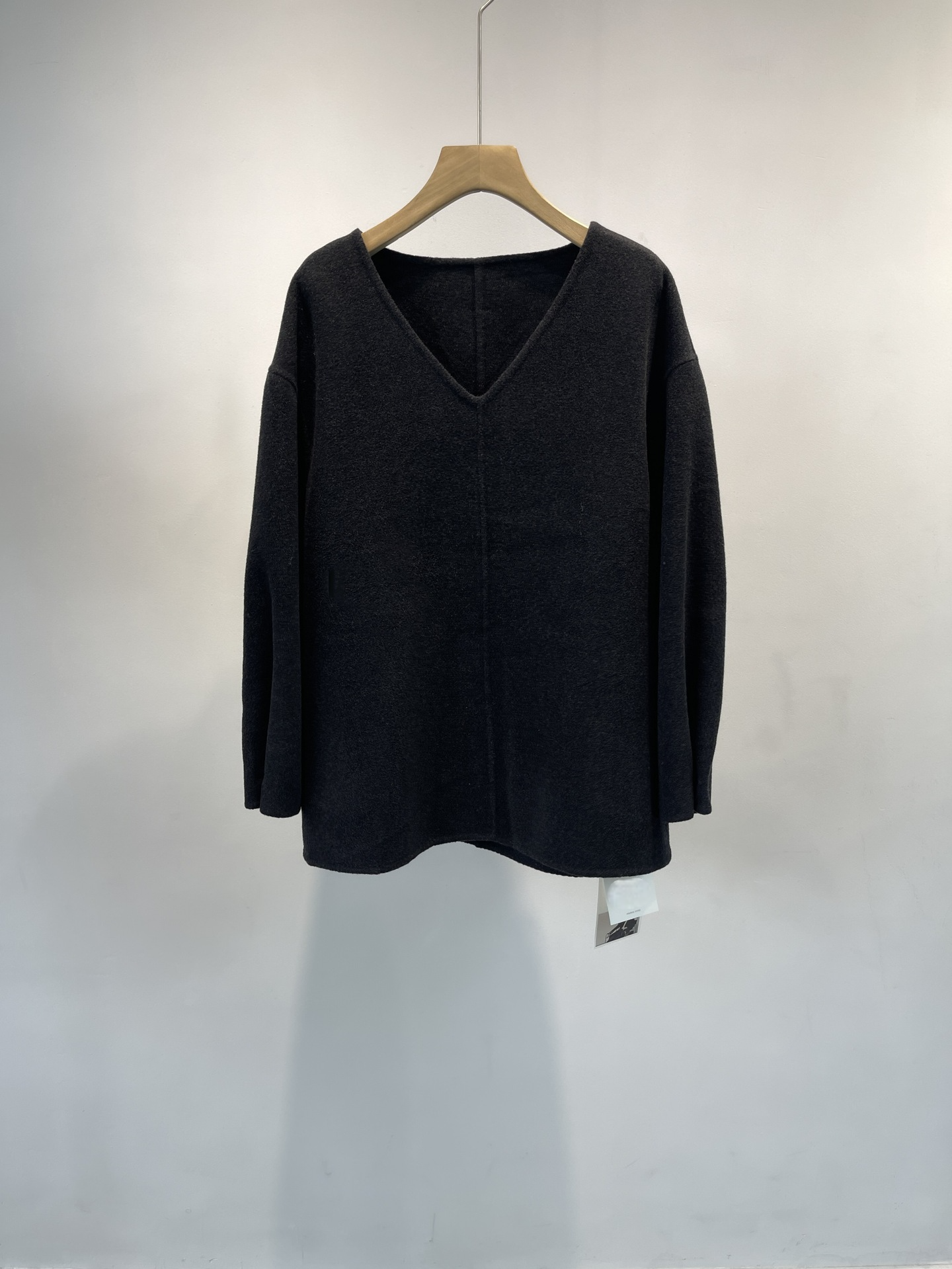 Merino Wool & Cashmere Double-Sided V-neck Coat