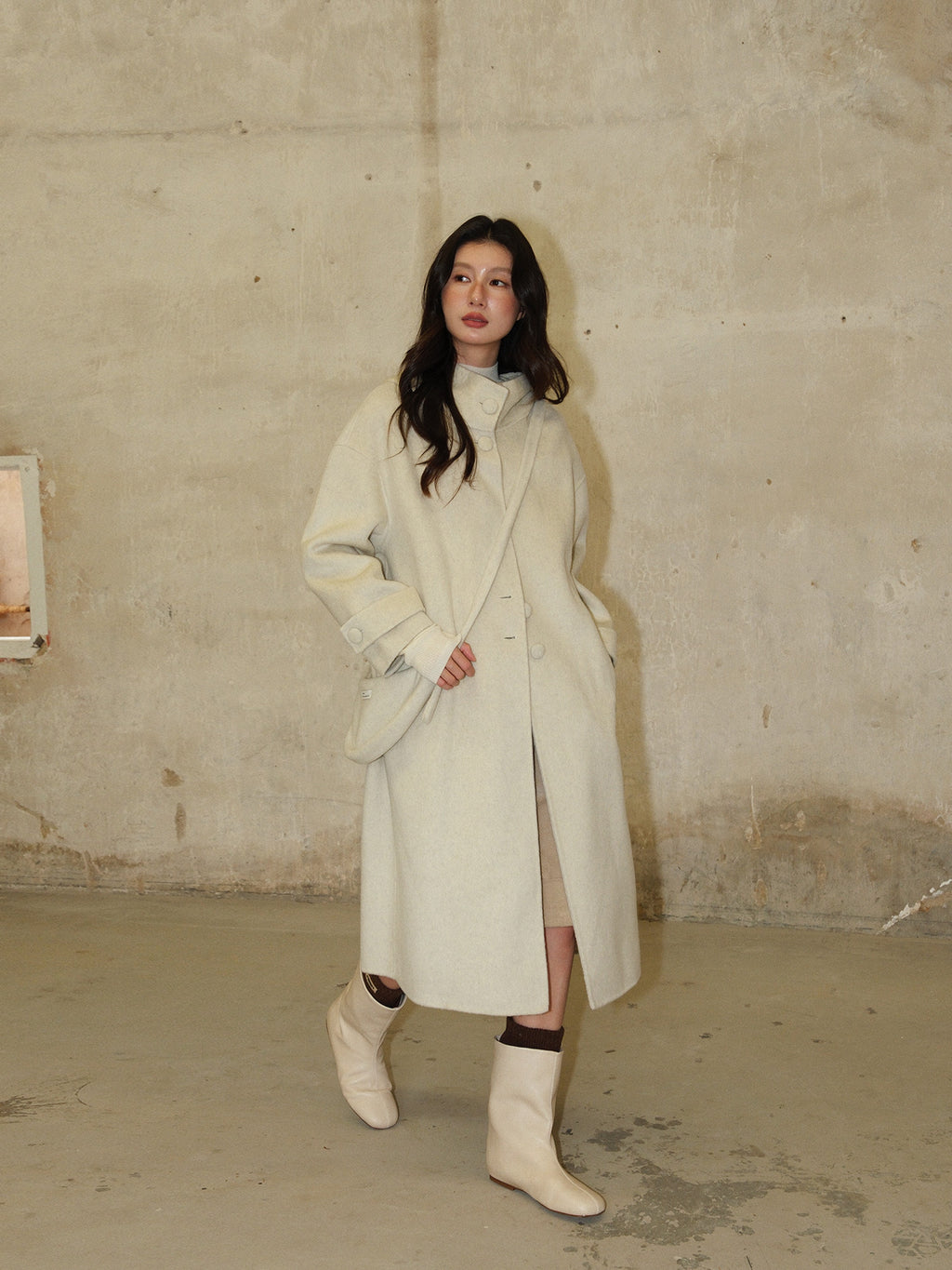 Long Wool Double-Sided Cashmere Coat