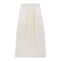 Drawstring Wide-Leg Nylon Cargo Pants