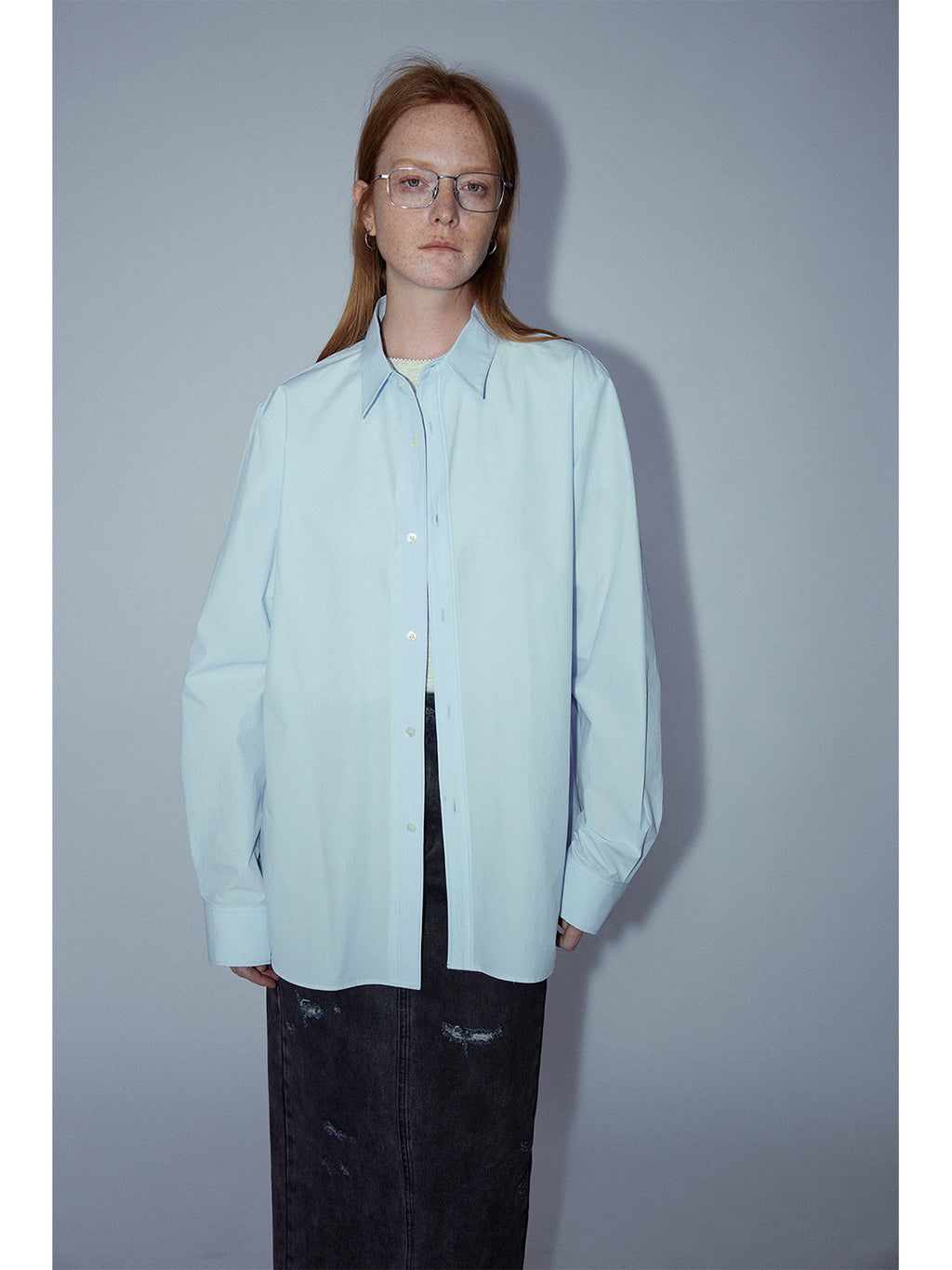 Single-breasted Long-sleeve Pure Cotton Shirt