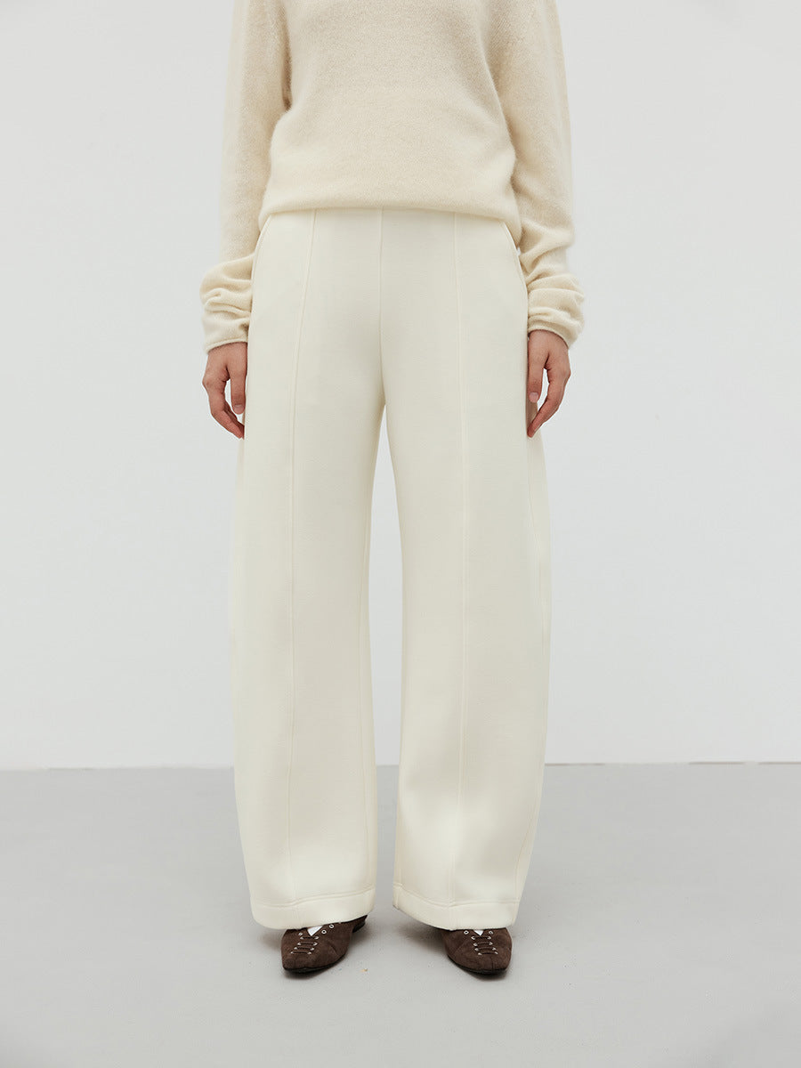 Comfortable Structured Ponte Wide-Leg Pants