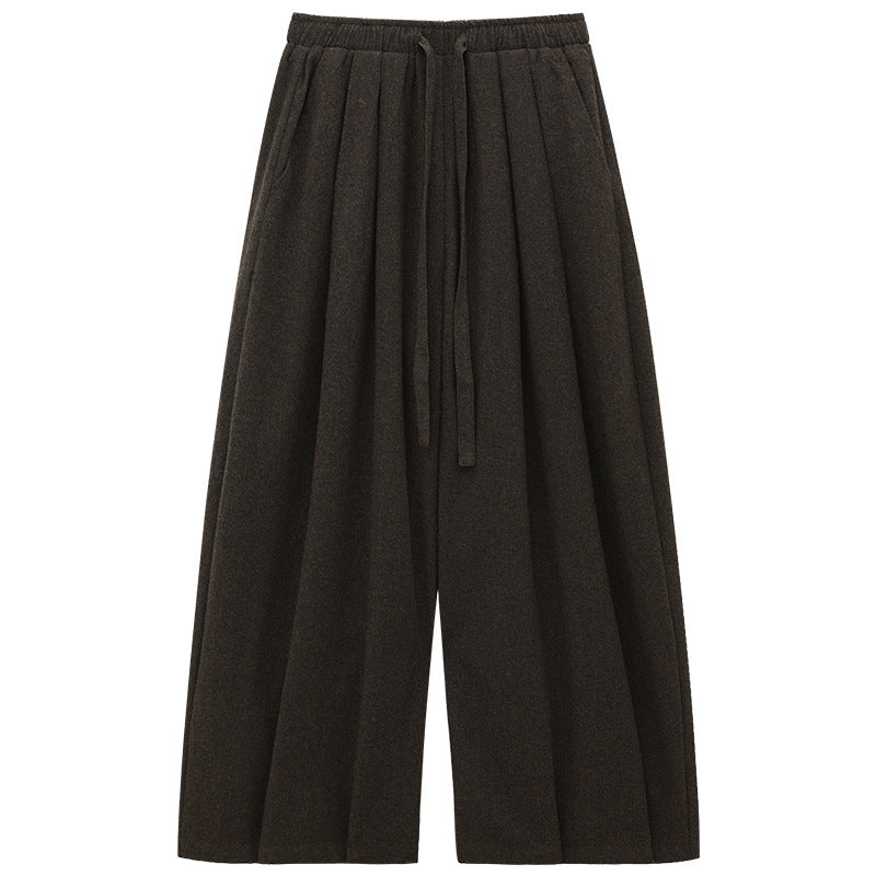 Warm Relaxed Wool Drawstring Pants