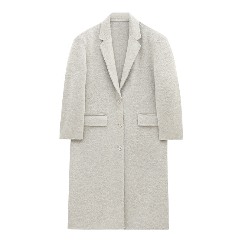 V-neck Elegant Alpaca Woolen Jacket