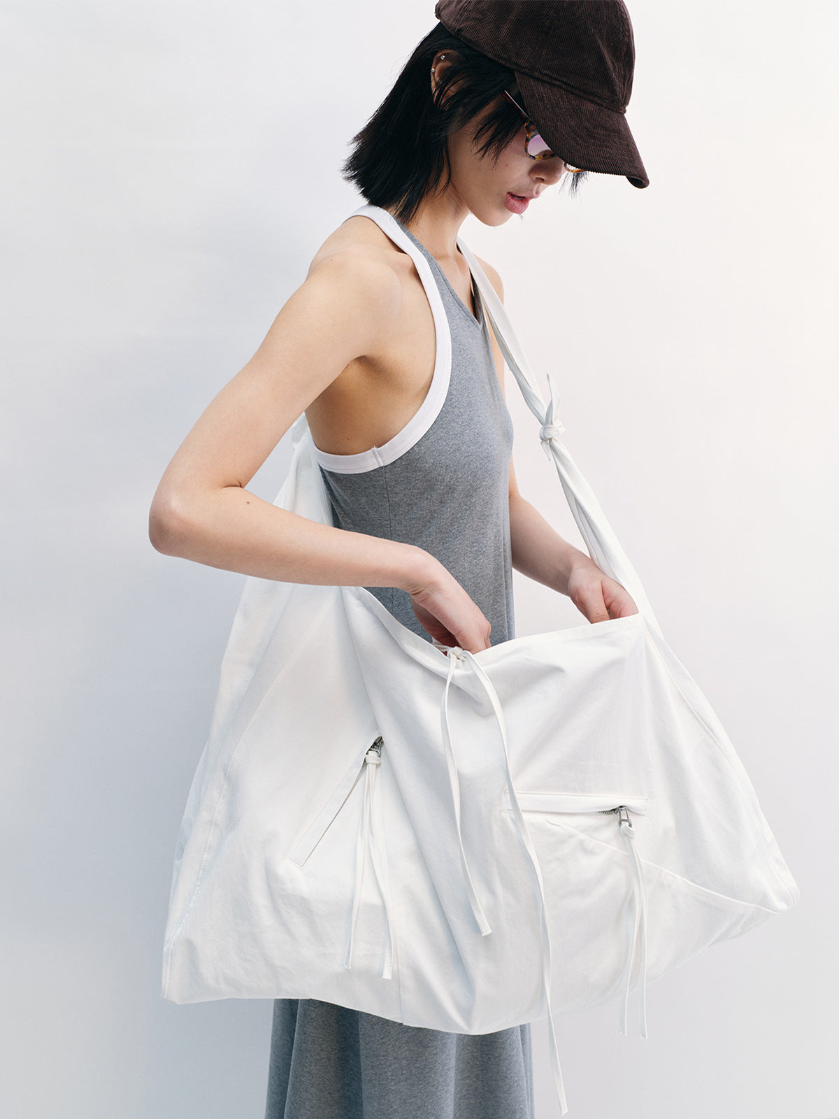 Crossbody Asymmetrical Zipper Shoulder Tote Bag