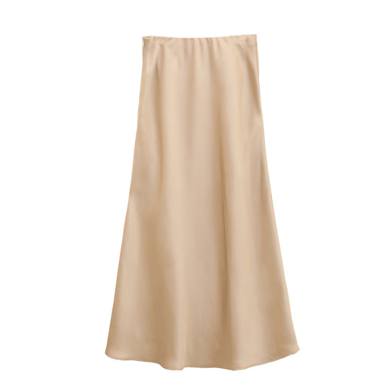 Satin A-line Mermaid Maxi Skirt