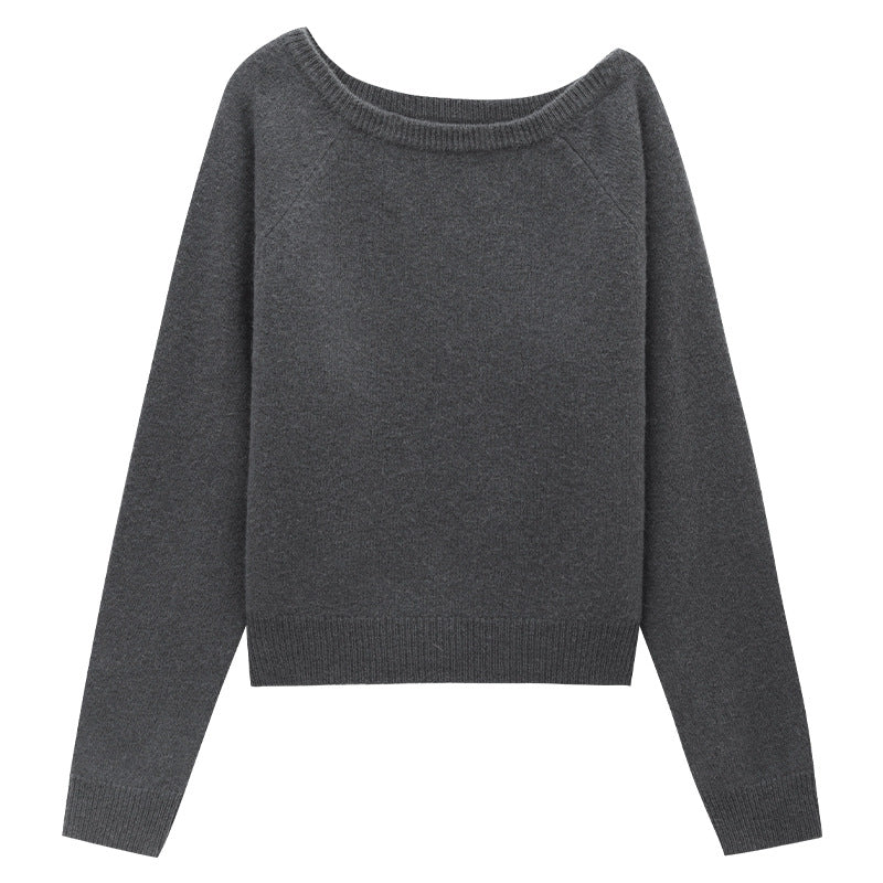 Minimalist Off-shoulder Wool Soft Warm Sweater