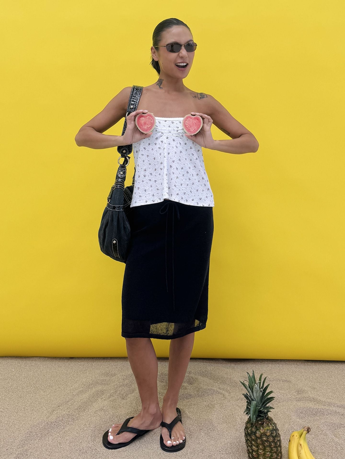 Breathable Sheer Linen Knit Skirt