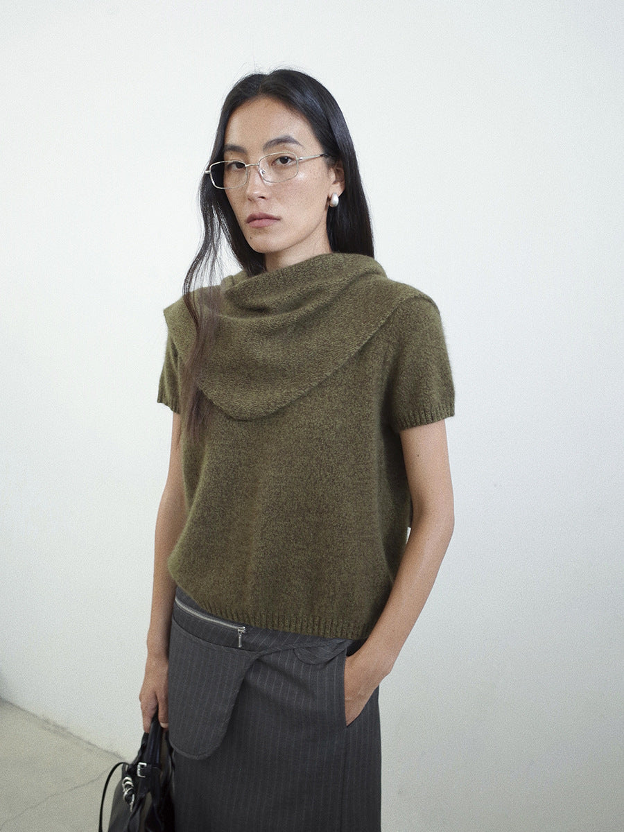 Short-sleeve Wool Sweater
