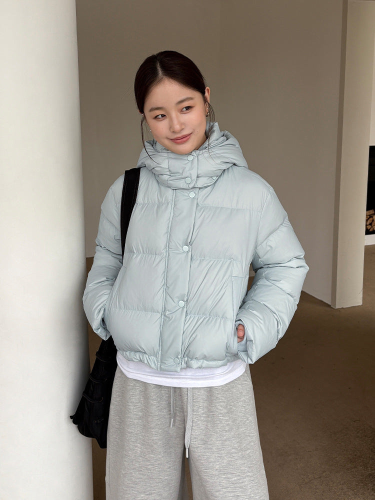Short White Duck Down Puffer Jacket