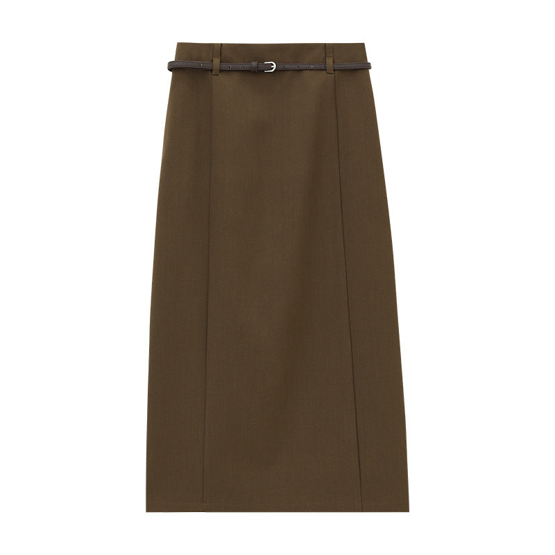 High-waisted Refined Tailored Midi Skirt