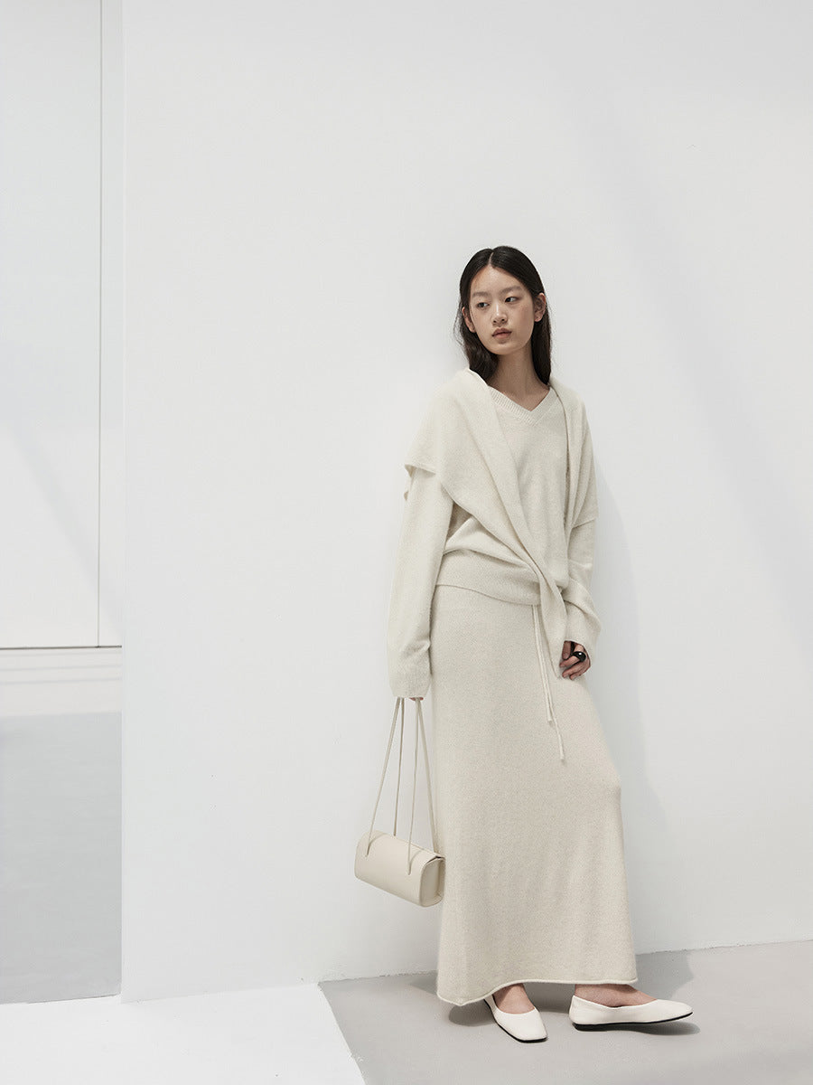 Soft Knit Drawstring Maxi Skirt