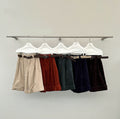 Corduroy Rolled Edge Straight Casual Shorts