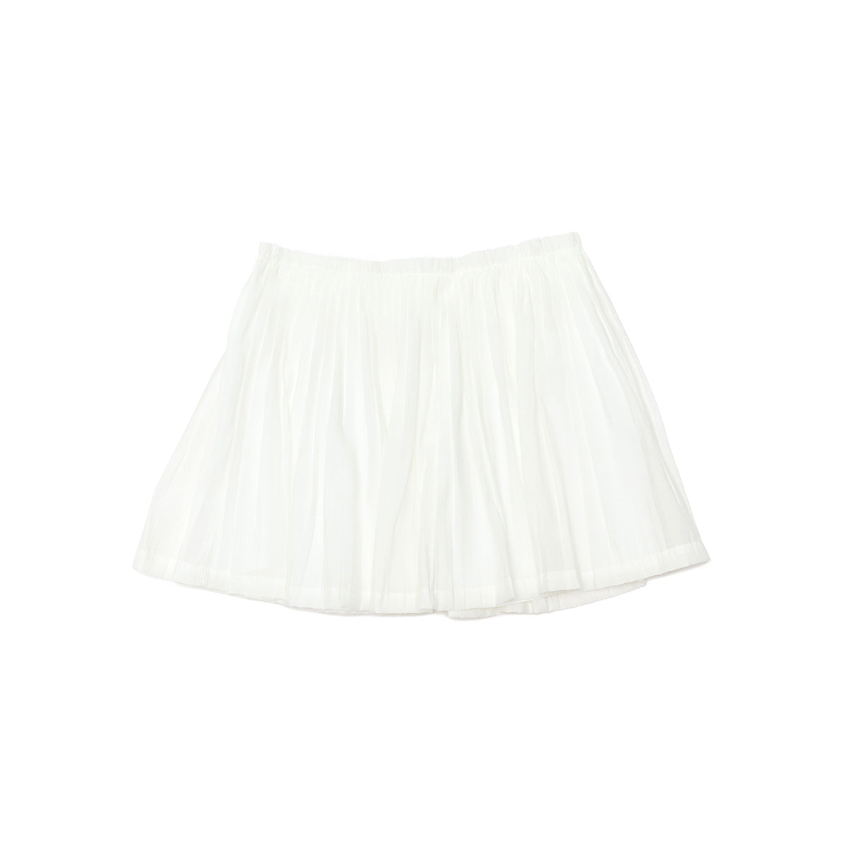 Elastic High Waist Pleated Mini Skirt