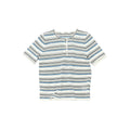 Color-Block Striped Knit Short-Sleeve Top