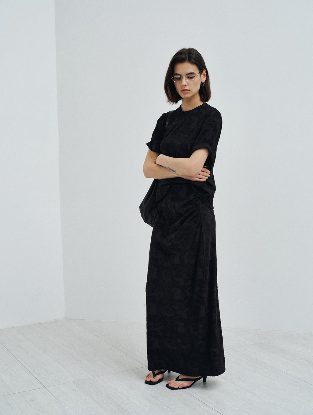 Paisley Jacquard Embroidered Maxi Skirt