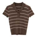Striped V-Neck Polo Shirt