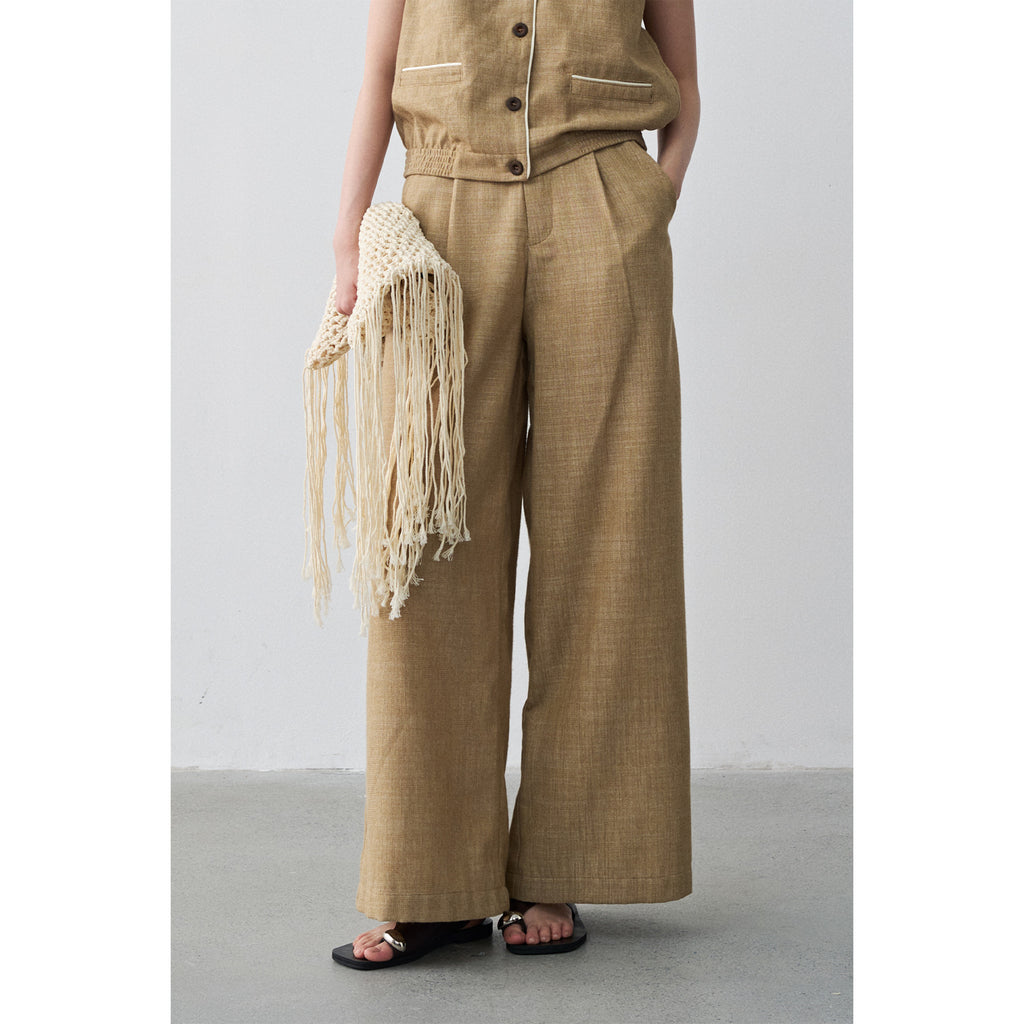 Cotton-Linen Comfortable Wide-Leg Commuter Pants