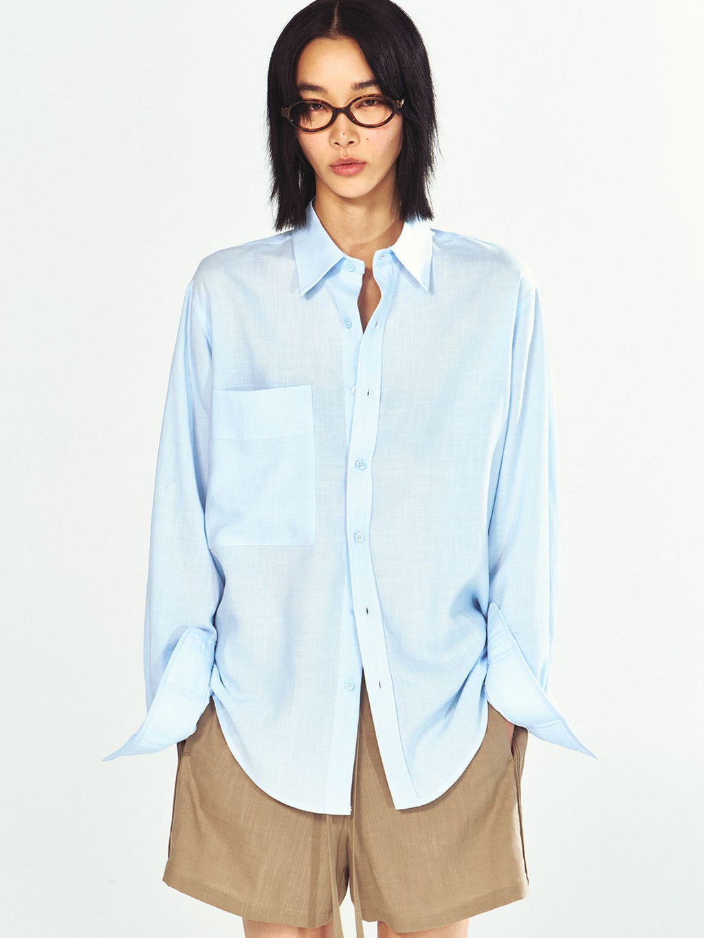 Linen Single-Breasted Loose Long-Sleeve Shirt