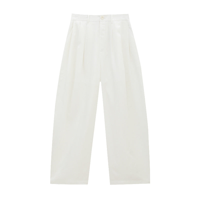 Curved-Shaped Low-Waist Casual Pants