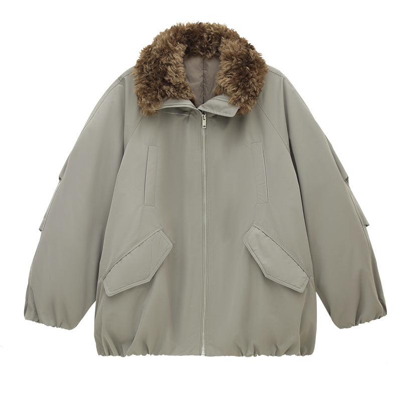 Duck Down Fur Collar Parka Coat