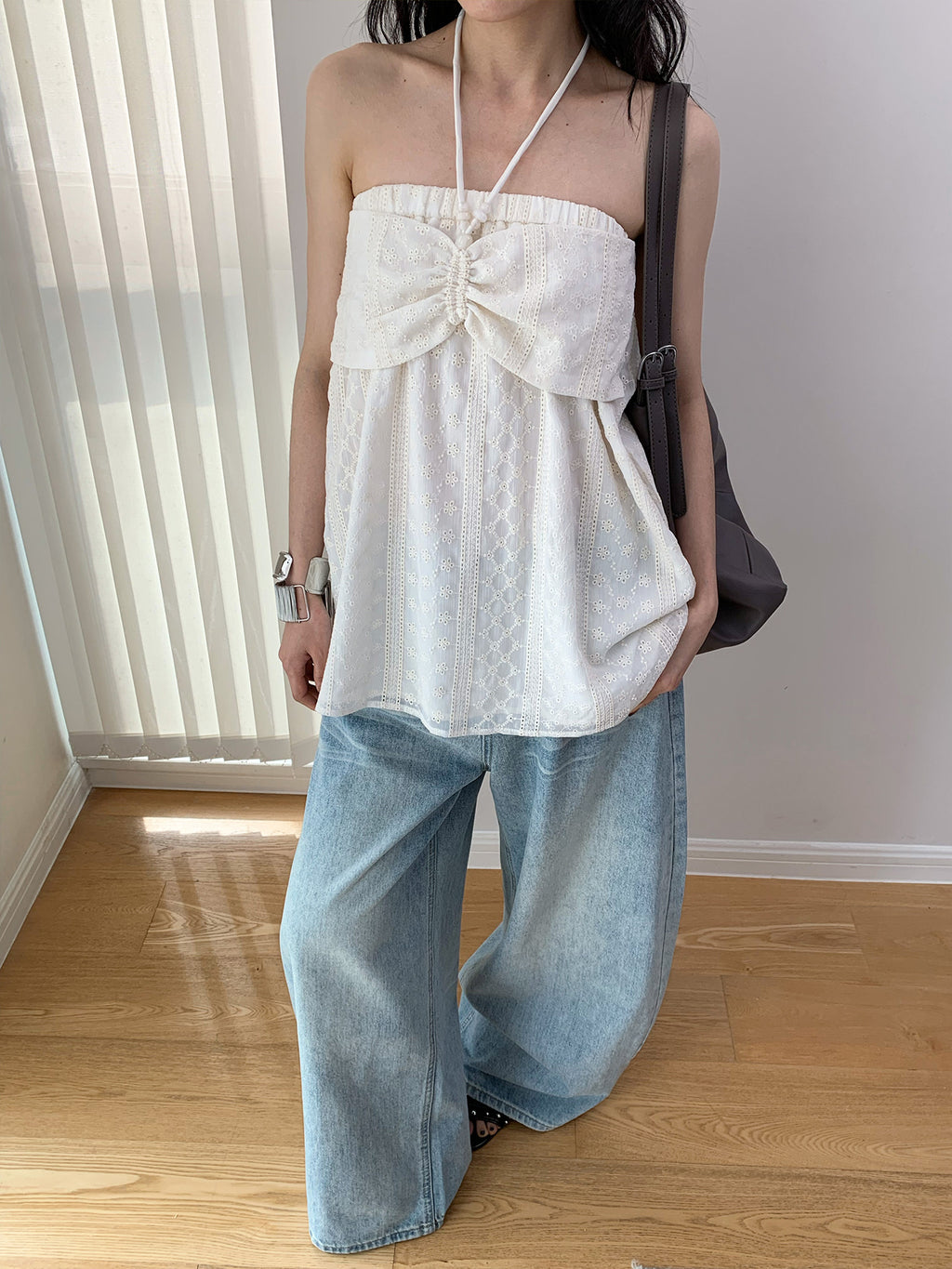 Low-Waisted Wide Leg Washed Long Baggy Jeans