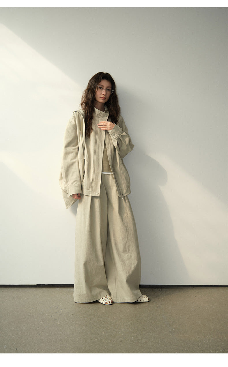 Pleated Casual Wide-leg Pants